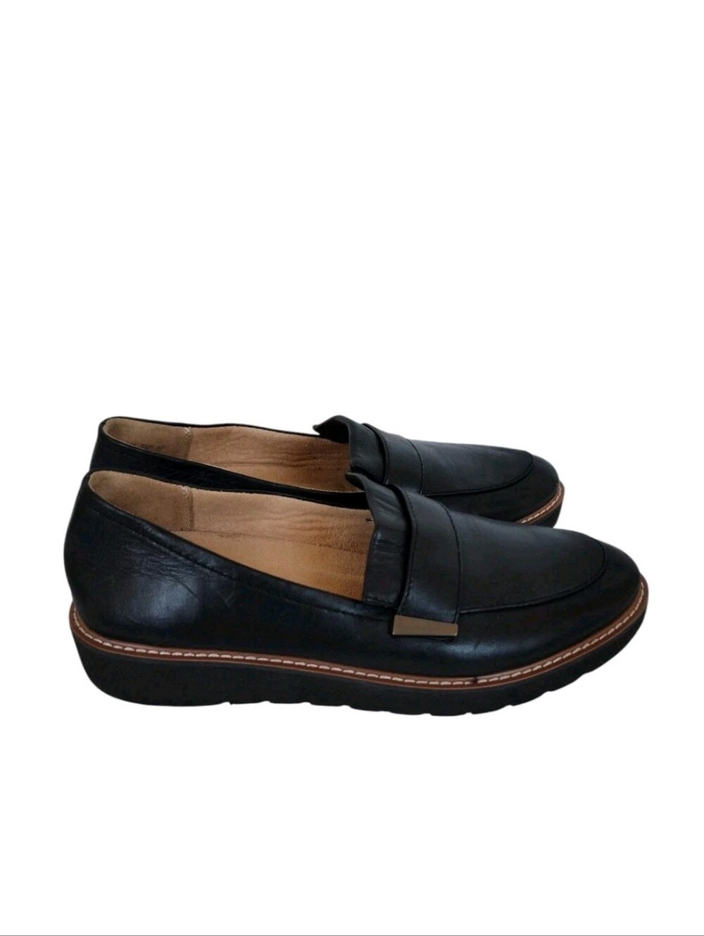 Naturalizer Adiline Women's Black Leather Loafers Size 8.5 Slip on Comfort Shoes